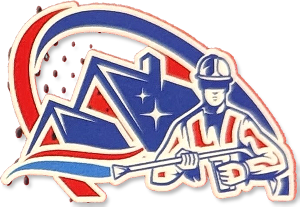 Jerry's mascot — hard-hat worker with pressure washer