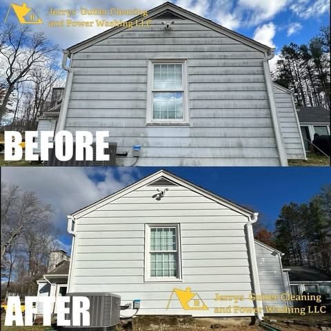 House siding wash — before and after