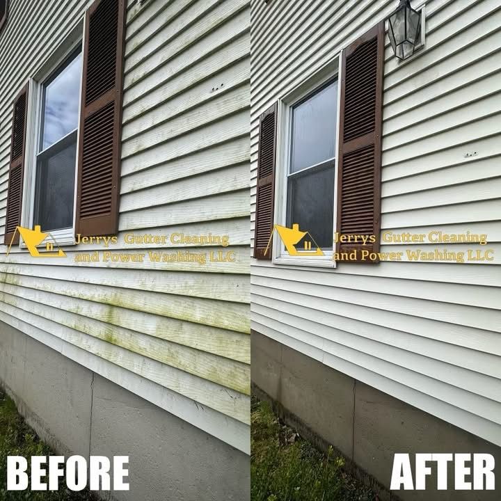 Awning cleaning — before and after