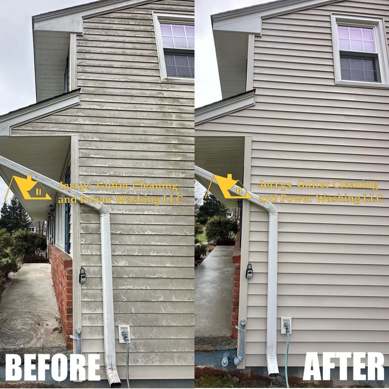 Window cleaning — before and after