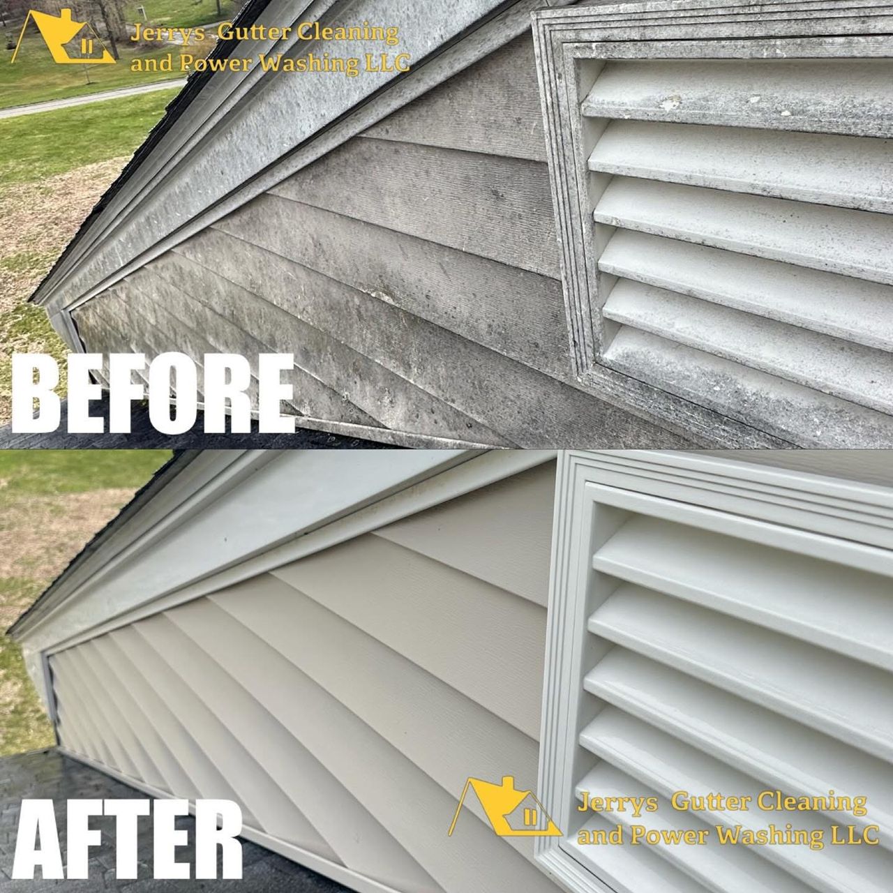 Patio washing — before and after