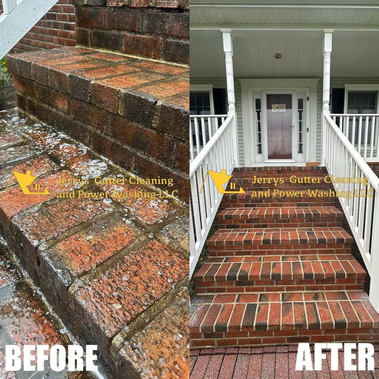Roof cleaning — before and after