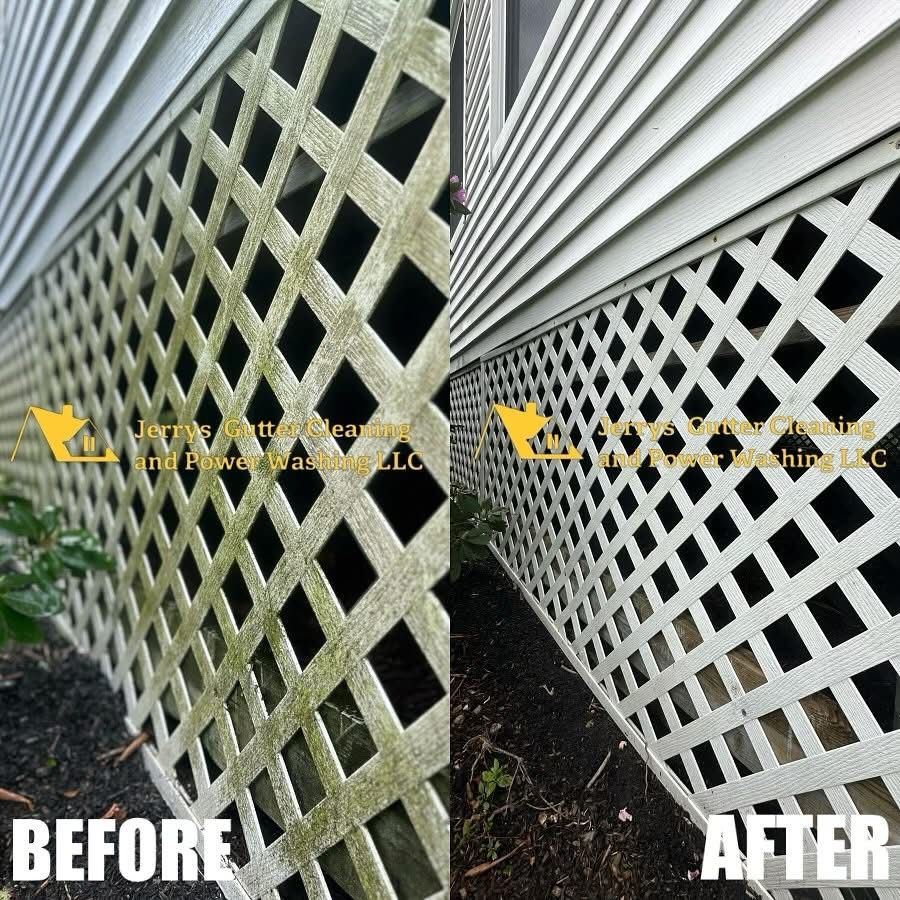Before and after fence and window cleaning