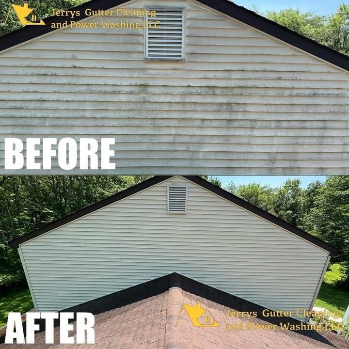 Before and after seamless gutter installation