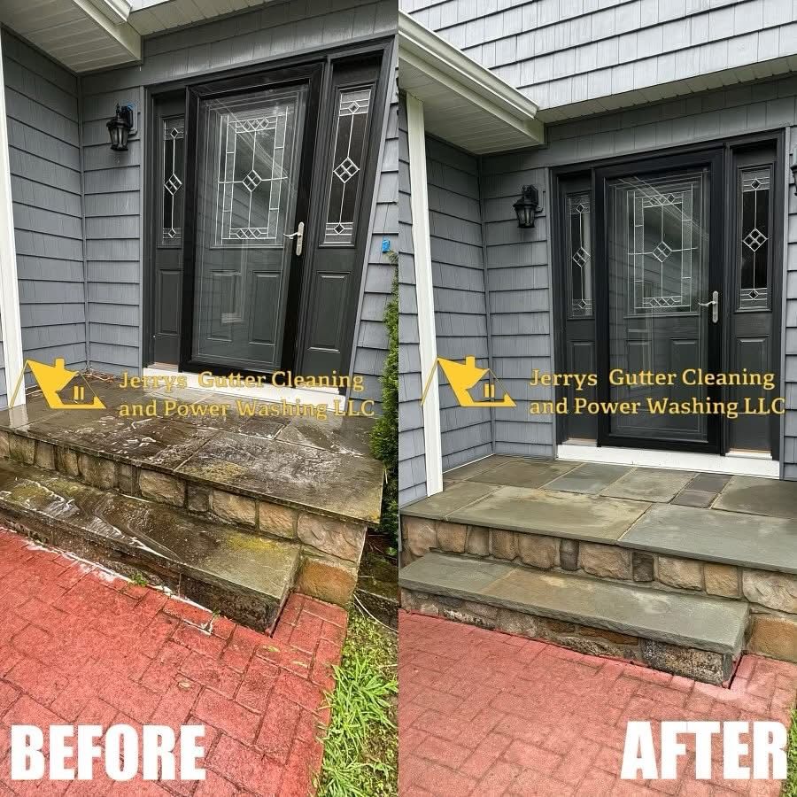 Seamless gutter install — before and after