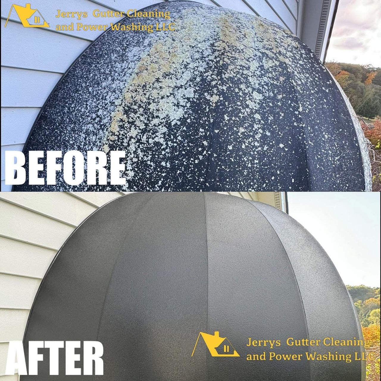 Awning cleaning before and after